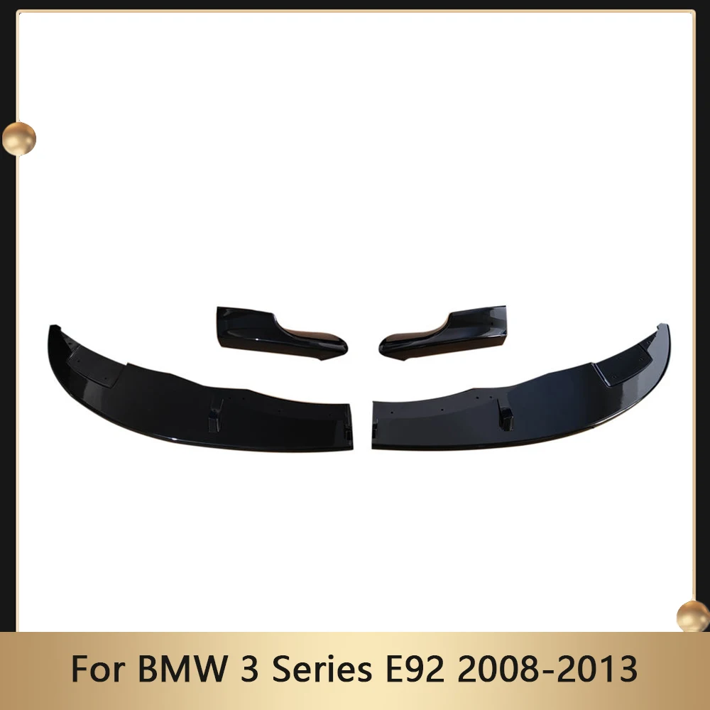 

Front Bumper Lip Body Kit Spoiler Splitter ABS Bumper Canard Lip Splitter For BMW 3 Series E92 2008-2013 Gloss Black M3 Style