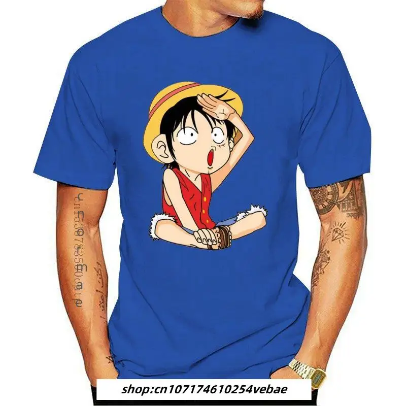 

Футболка женская из хлопка с принтом Луффи, повседневный Круглый топ в стиле аниме, летняя одежда в стиле Харадзюку
