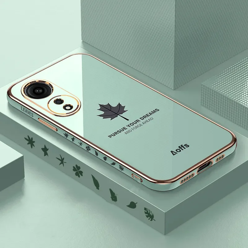 

For OPPO Reno 8 T 4G 5G Fashion Maple Leaf Soft Silicone Bumper For OPPO Reno8 T 8T 8Lite 7Lite TPU Shockproof Cover Funda