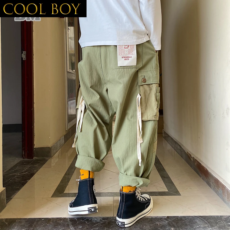 J BOYS Boutique American Hip Hop Streetwear Big Pocket Baggy Cargo Pants Men Clothing Techwear Japanese Harajuku Casual Straight