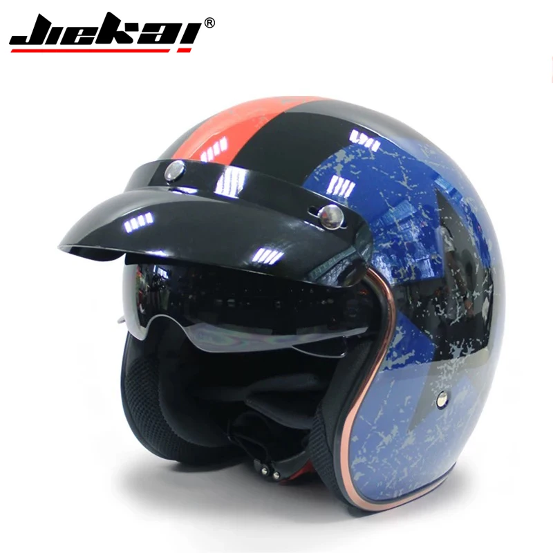 

Motorcycle Helmet 3/4 Open Face Vintage Casco Moto Jet Scooter Bike Helmet Retro Casque Motociclismo