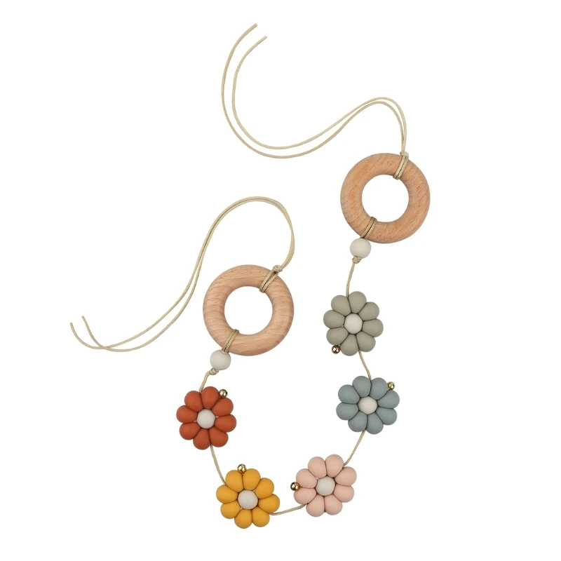 

New Food Grade Silicone Beads Pendant Teether Newborn Room Decoration Stroller Toys