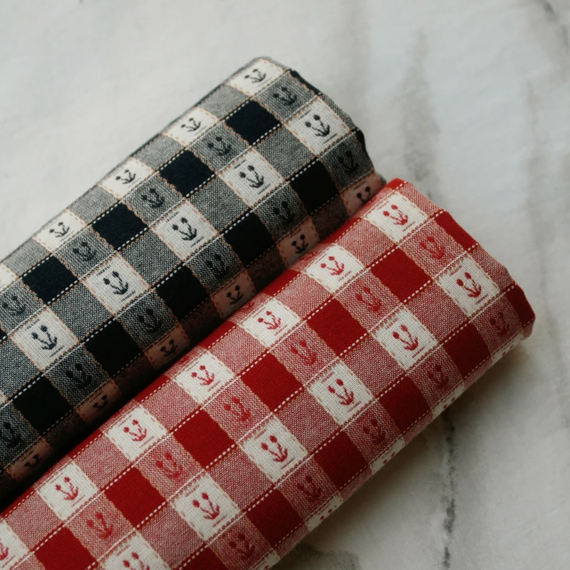 145x50 см винтажная вышивка в клетку жаккардовая окрашенная хлопчатобумажная ткань