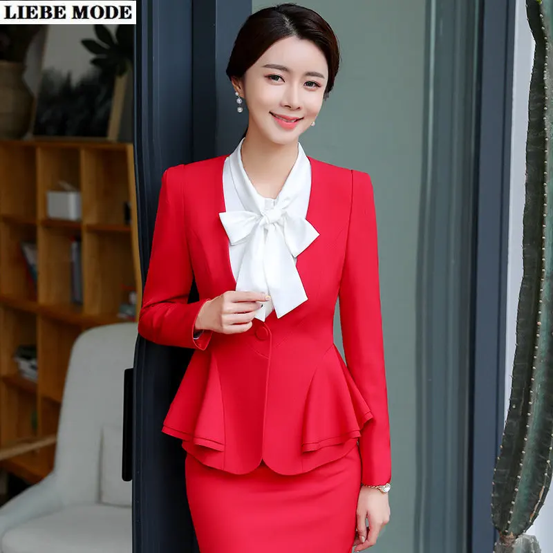 Fashion Ruffle Women Black Blazer 2023 Spring Autumn Formal Business Slim V-neck Suit Jacket Red Office Ladies Work Wear Coat