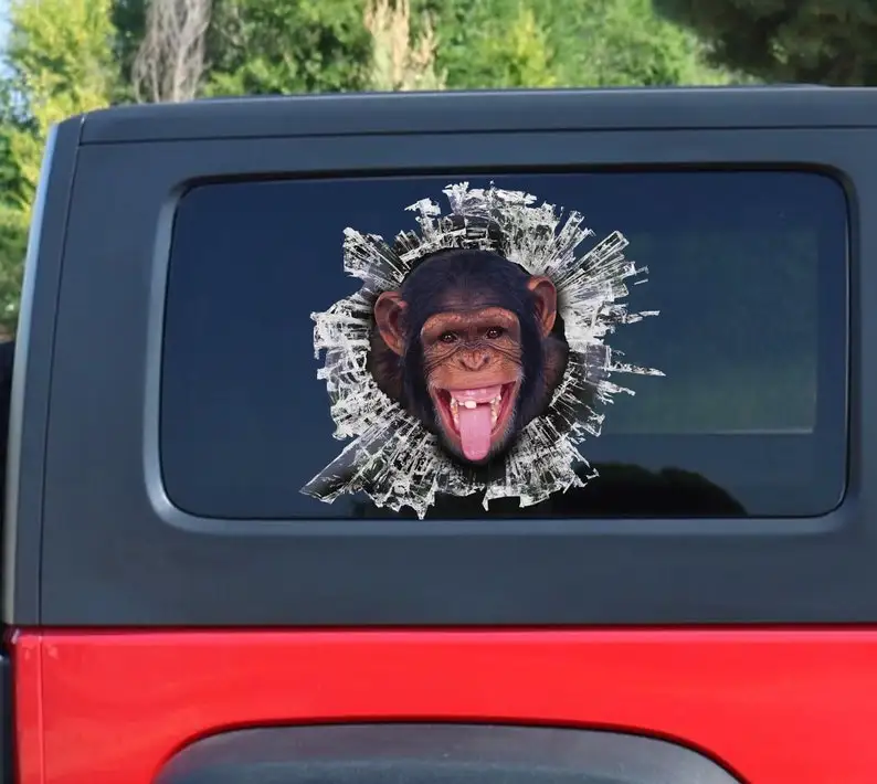 

Monkey window sticker, Monkey car decal, funny Monkey decal