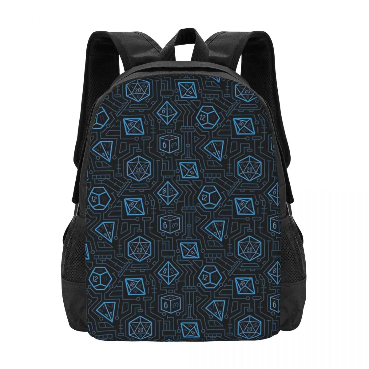 Tech D20 Pattern Backpack for Girls Boys Travel RucksackBackpacks for Teenage school bag