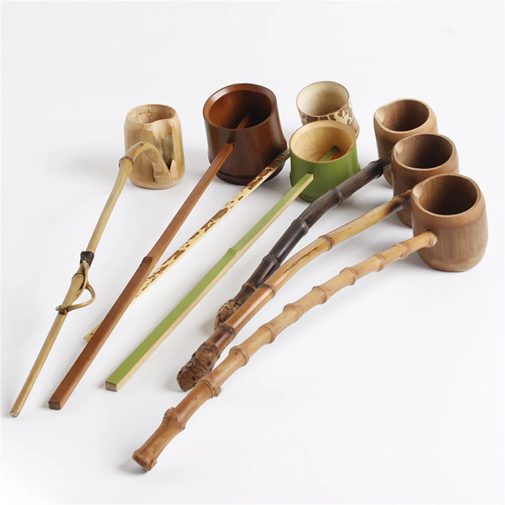 

Bamboo Root Retro Tea Set Accessories Handmade Water Spoon Long Handle Bamboo Japanese-style Drink Spoon For Tea Room Household