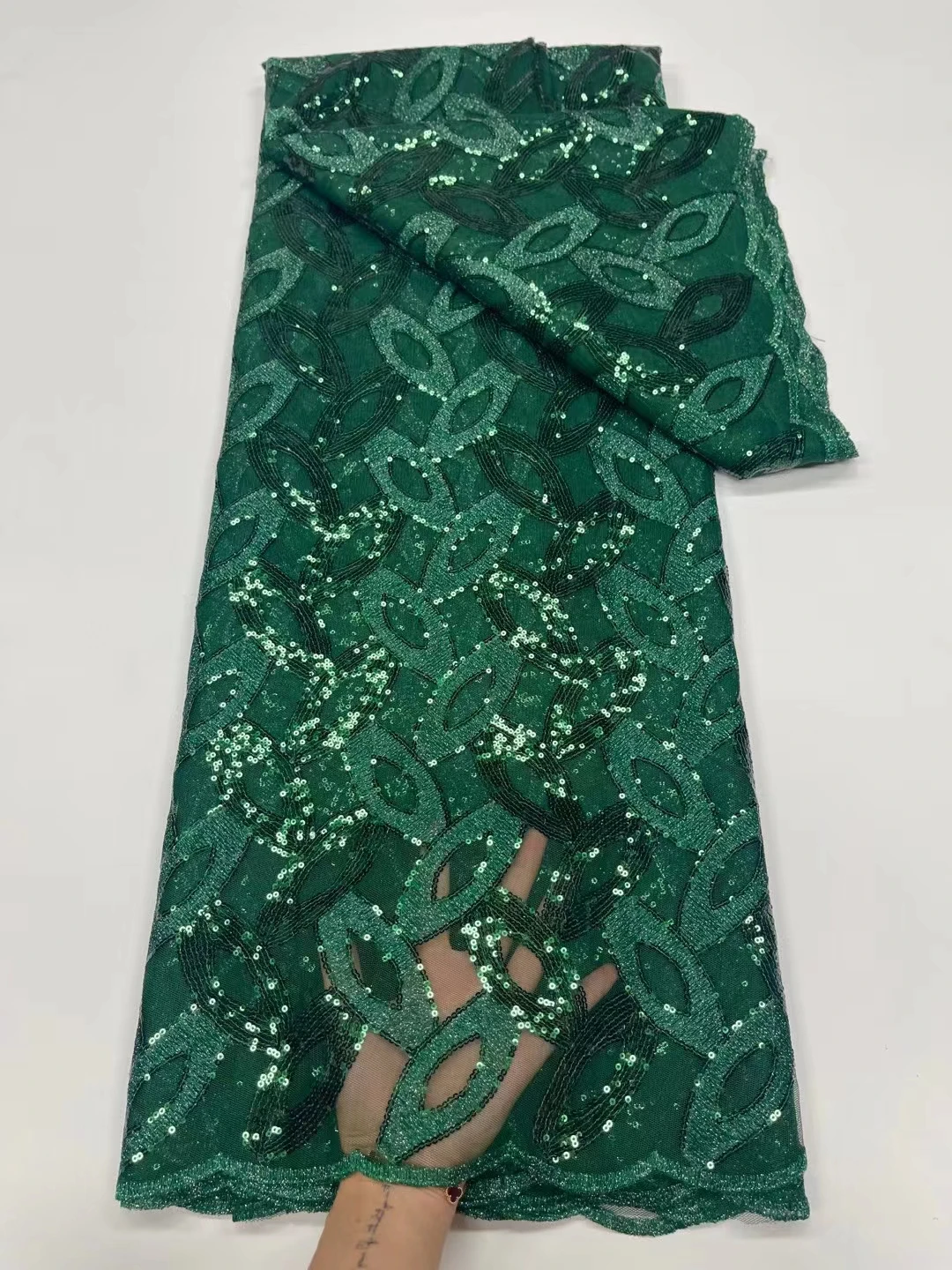

By The Yard African Lace Tulle Fabric 2022 New Design Best Quality Nigerian Net Lace With Sequins Lace For Wedding Dress JJYN68