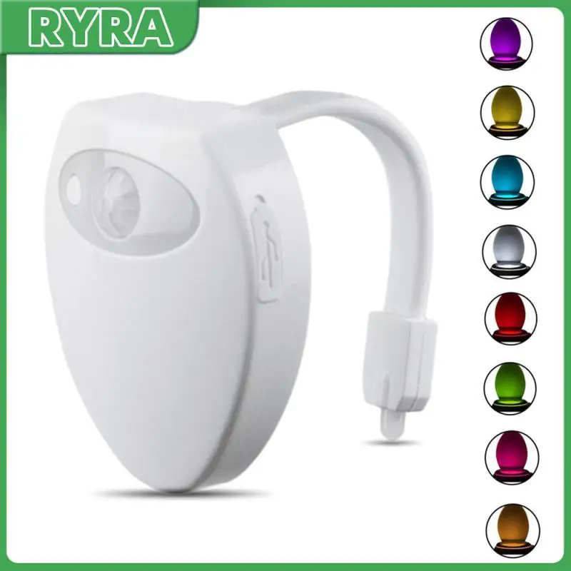 

PIR Motion Sensor Toilet Lights USB LED Colors Rechargeble Waterproof for Tiolet Bowl WC Luminaria Lamp For Bathroom Washroom