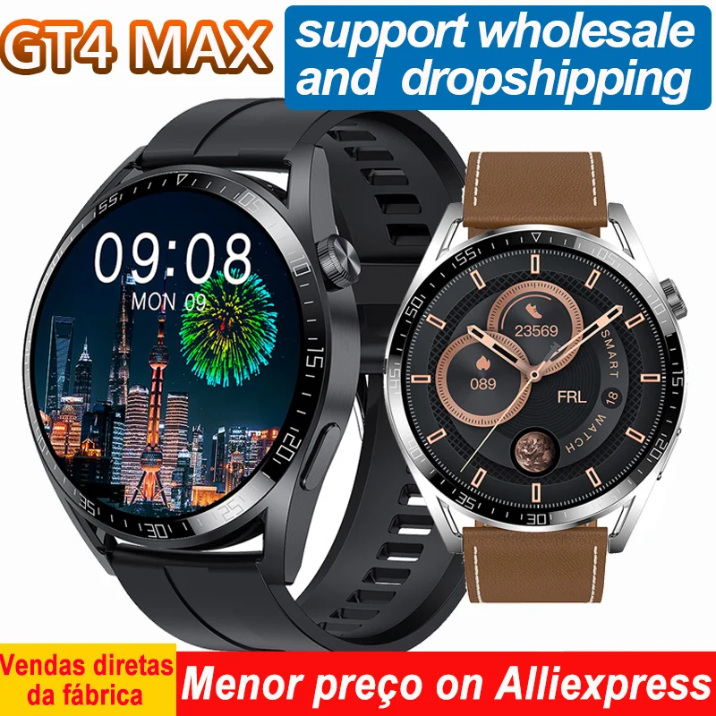 Смарт-часы GT4 Max мужские экран 1 5 дюйма GPS-трекер