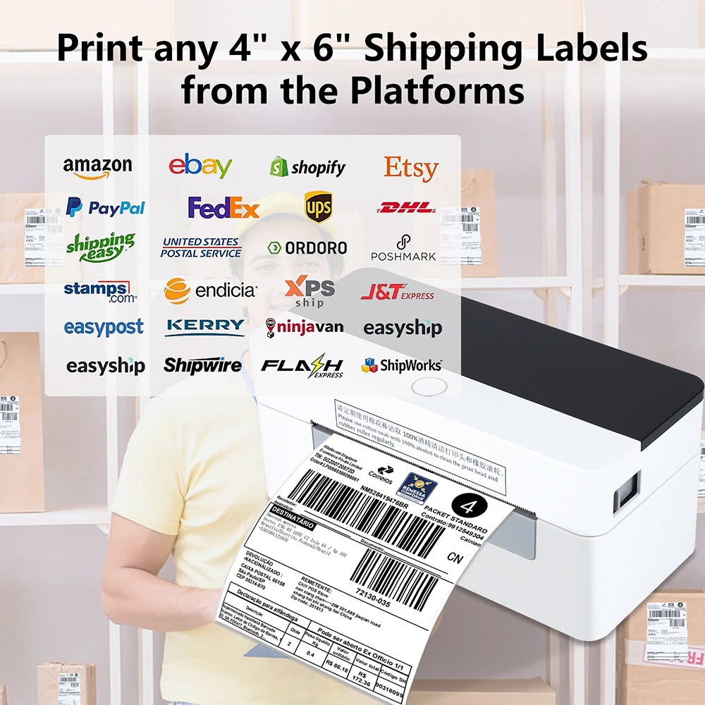 Xprinter Принтер транспортировочных этикеток 463BUSB/Bluetooth 4-дюймовый принтер