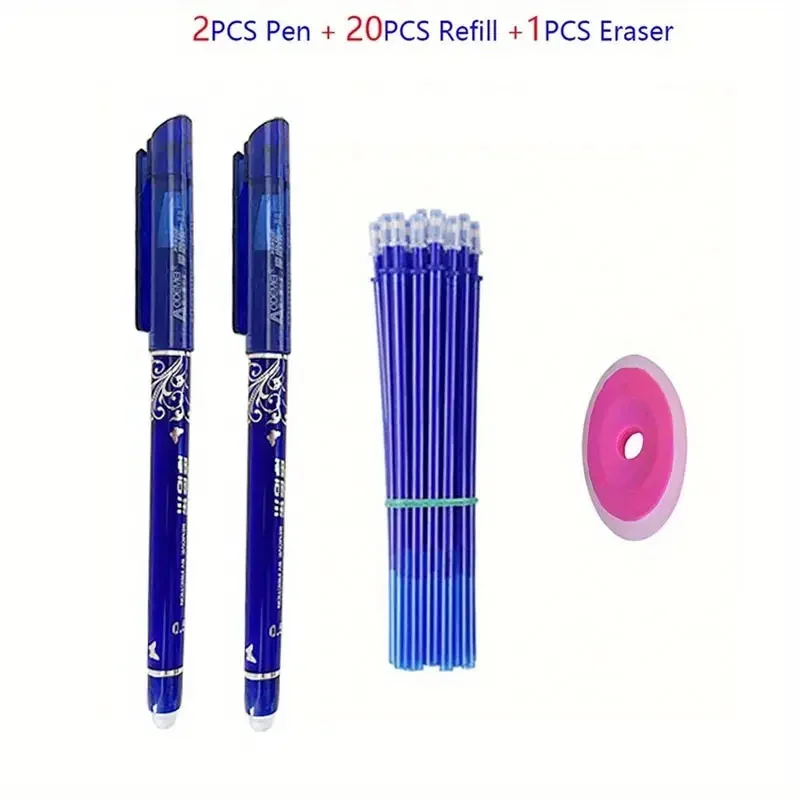 

Стираемые гелевые ручки, 23 шт., черные, синие, красные чернила