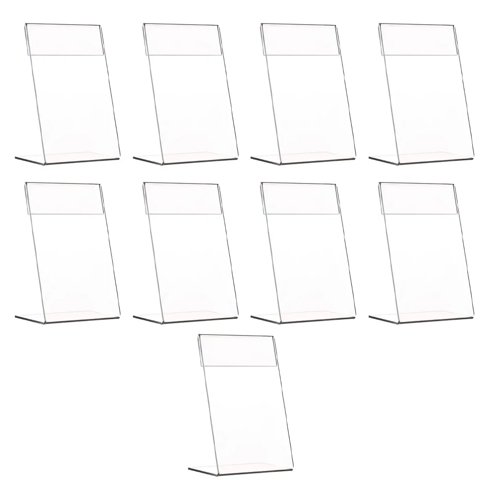 9pcs clear acrylic sign holder restaurant menu display stand transparent label stand free global shipping
