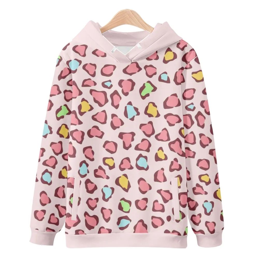 

Cute Colorful Leopard Print Hoodie Fashion Casual Harajuku Men's and Women's Spring and Autumn Hoodie