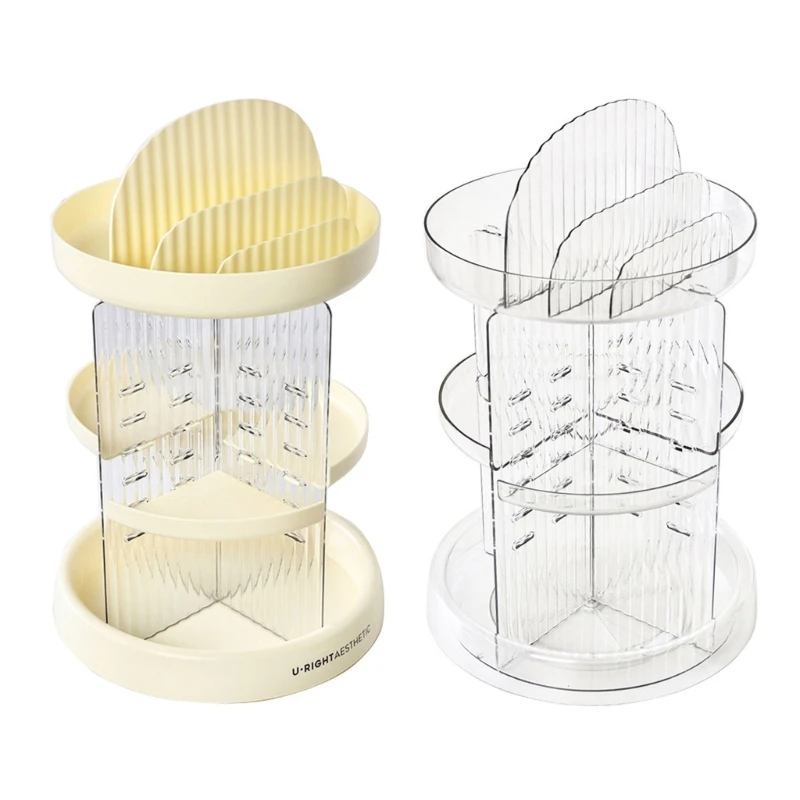 

Large Capacity Makeup Organizer 360 Rotating Desktop Organizer for Bathroom Home D5QC