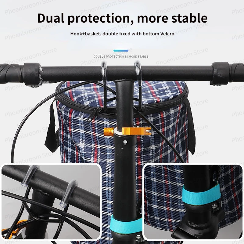 Велосипедная холщовая корзина передняя для хранения электрического скутера