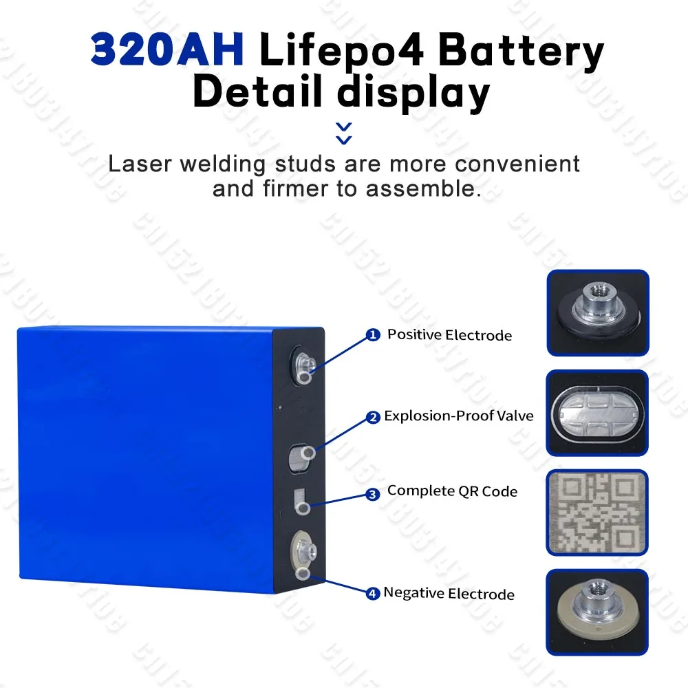 PWOD 16 шт. 3 2 В 320 Ач Lifepo4 аккумулятор 8000 циклов аккумуляторные батареи DIY 12 24 48 RV EV