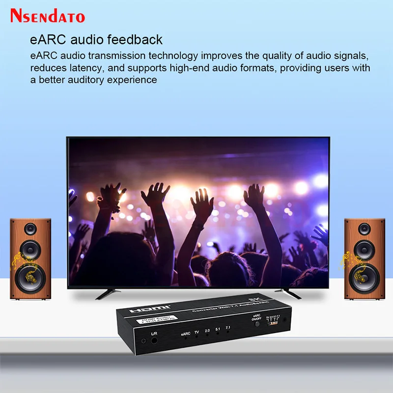 HDMI 2.1 eARC аудиоконвертер Nsendato