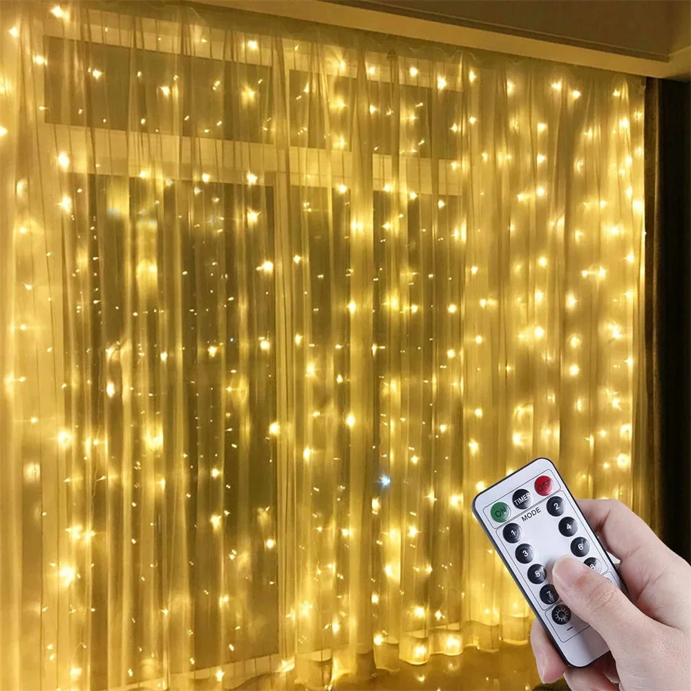 

Christmas Garland LED Fairy Lights Navidad Curtain String Light Christmas Ornaments New Year 2023 Christmas Decorations for Home