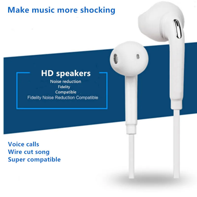 

3.5mm Black Wired Headphones In-ear Headphones with Microphone for Huawei Xiaomi S6 Mobile Phone Earphone Earbuds