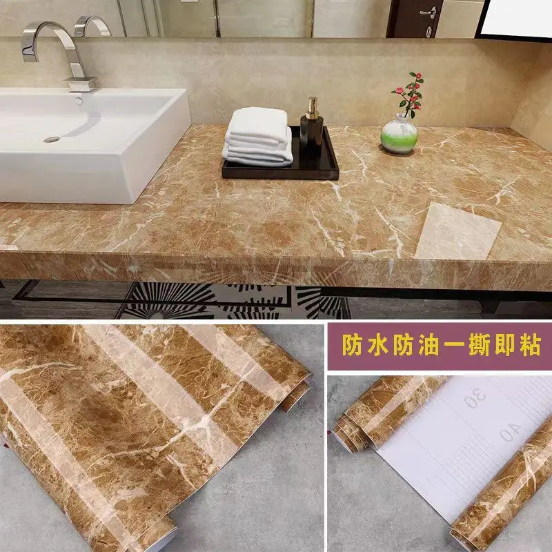 

3D Vinyl Waterpoof Marble Wallpapers Self-adhesive Wardrobe Kitchen Ambry Furniture Wall Paper Living Room Home Decoration PVC