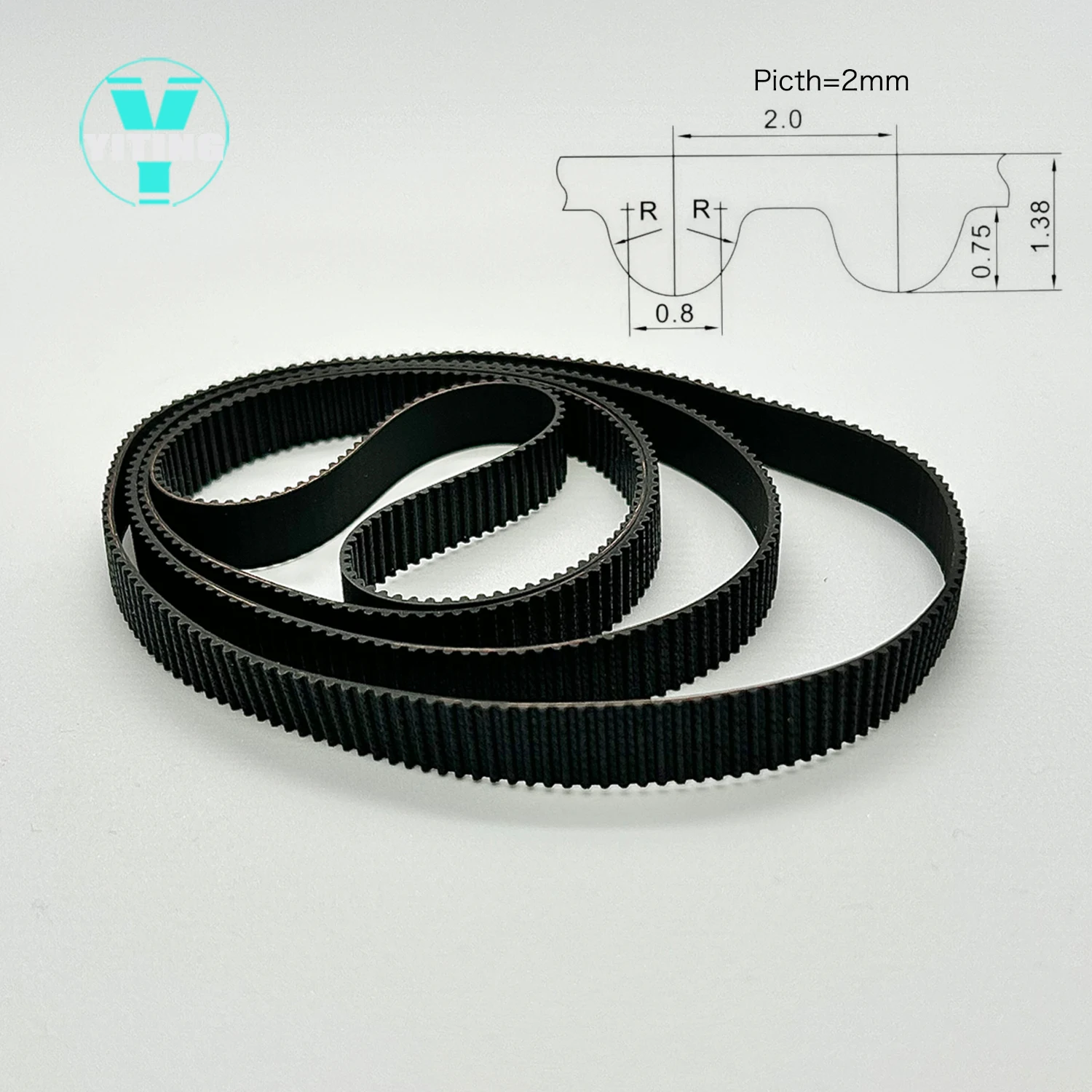 2GT 2M Ширина ремня 6/10/15 мм Резиновый ремень с замкнутым контуром по периметру