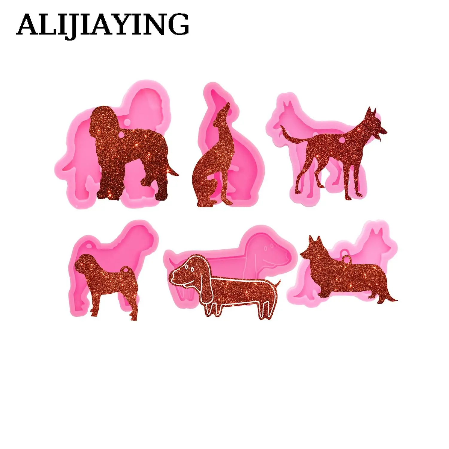 

DY0813 Glossy Pug & Corgi Dog Silicone Mold Art Diy, Dogs Resin Mold Keychain Crafts with Epoxy, Fondant Chocolate Cake Molds