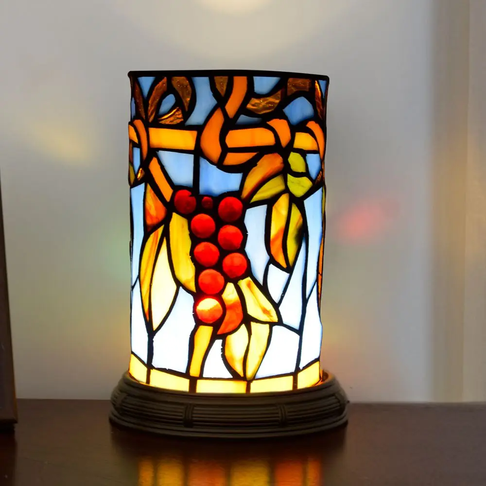 

American table lamp led bedside lamp USB dimming night light bar restaurant table lamp Tiffany lamp grape lamp