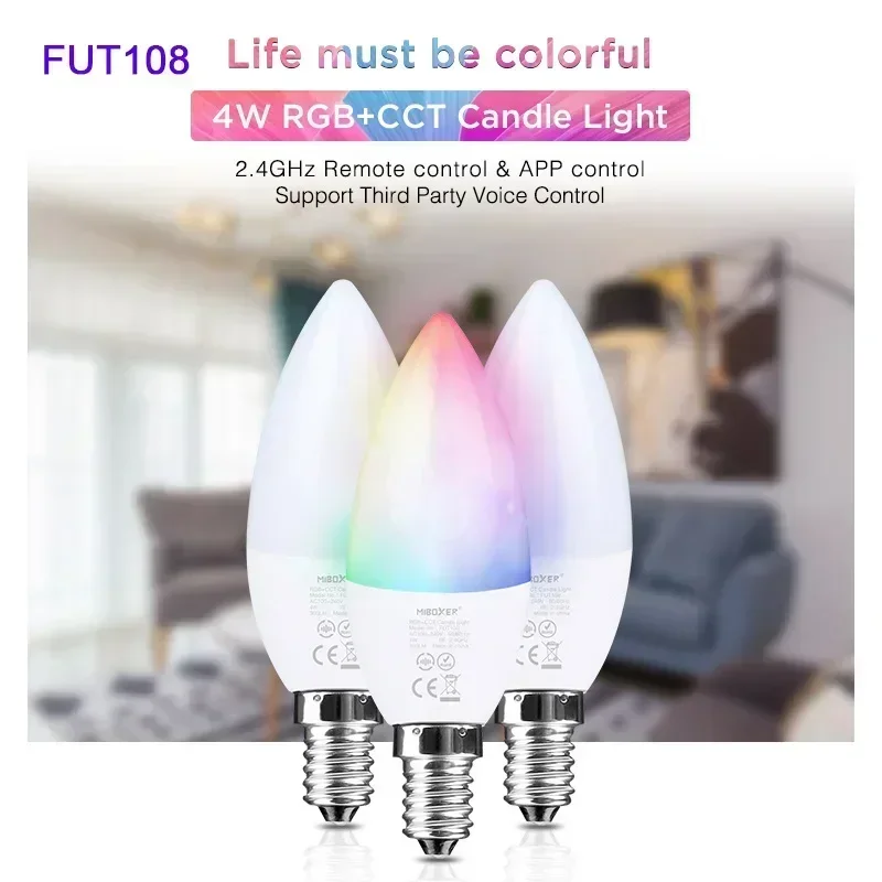 Miboxer 110 В 220 переменного тока FUT108 4 Вт RGB + CCT прожектор E14 светодиодный