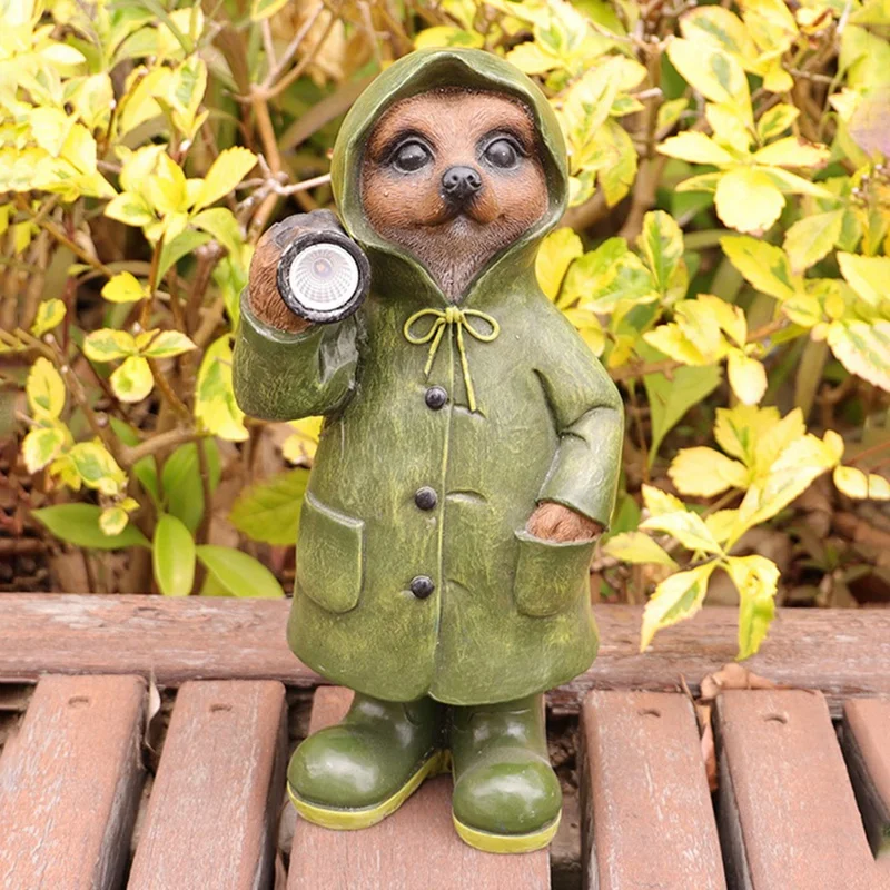 

Садовые фигурки на солнечной батарее, украшения для внутреннего дворика, газона, крыльца, фигурки животных, украшения