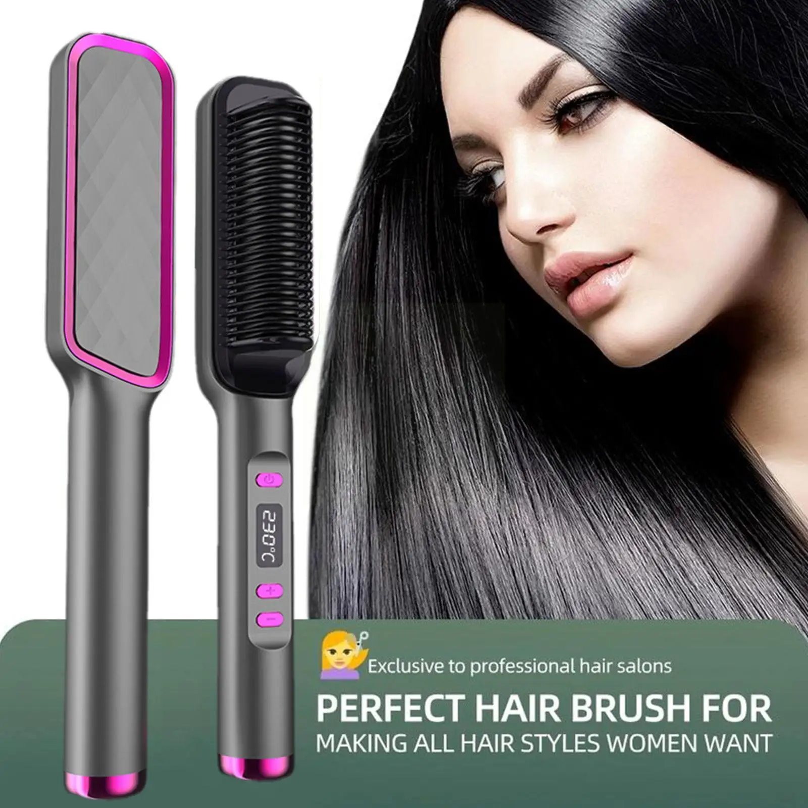 

Hair Straightener Brush Electric Hot Comb Multifunction Anti-Scalding Styling Comb Hair Negative Straight Ion Tool Straight I9Q8