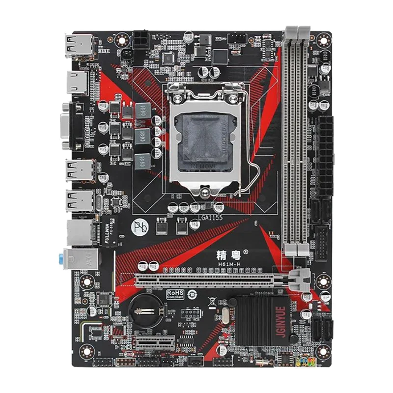 

Материнская плата JGINYUE H61 LGA1155 M-ATX 2XDDR 3, слот ОЗУ PCI-E USB3.0 SATA, материнская плата для процессора Xeon E3 Core I3 I5 I7