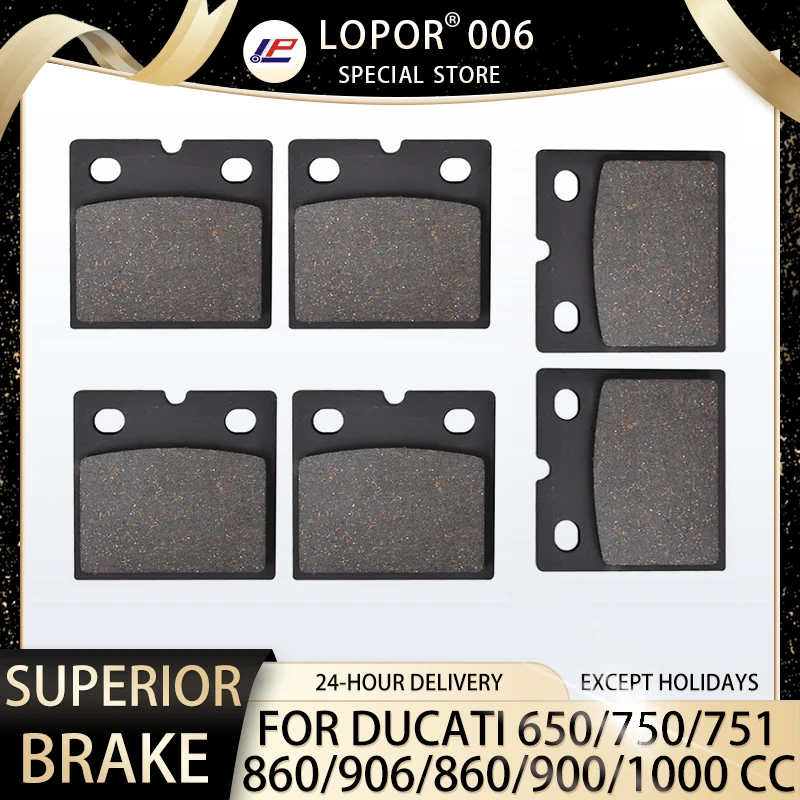 

LOPOR Motorcycle Brake Pads Front&Rear For DUCATI 650 Pantah 750 Sport 906 Paso 860 GT/GTS 900 Hailwood Replica SD Darmah 1000R1