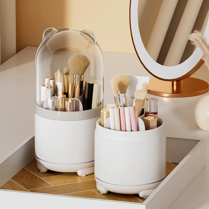 

New 360° Rotating Makeup Brush Storage Box Desktop Cosmetic Brushes Organizer Lipstick Eyebrow Pencil EyeShadow Brush Holder