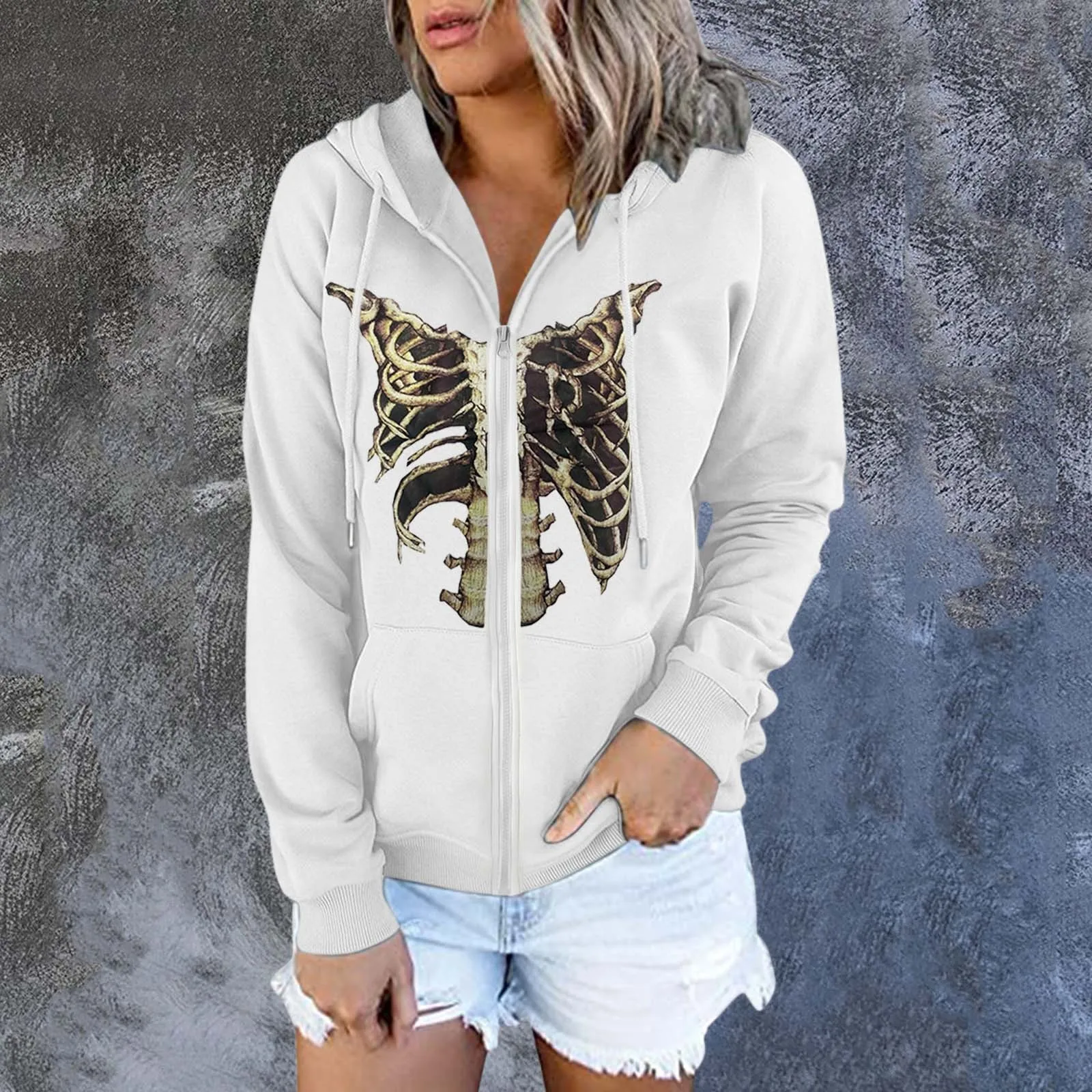 

Женская повседневная толстовка на молнии с длинным рукавом и капюшоном