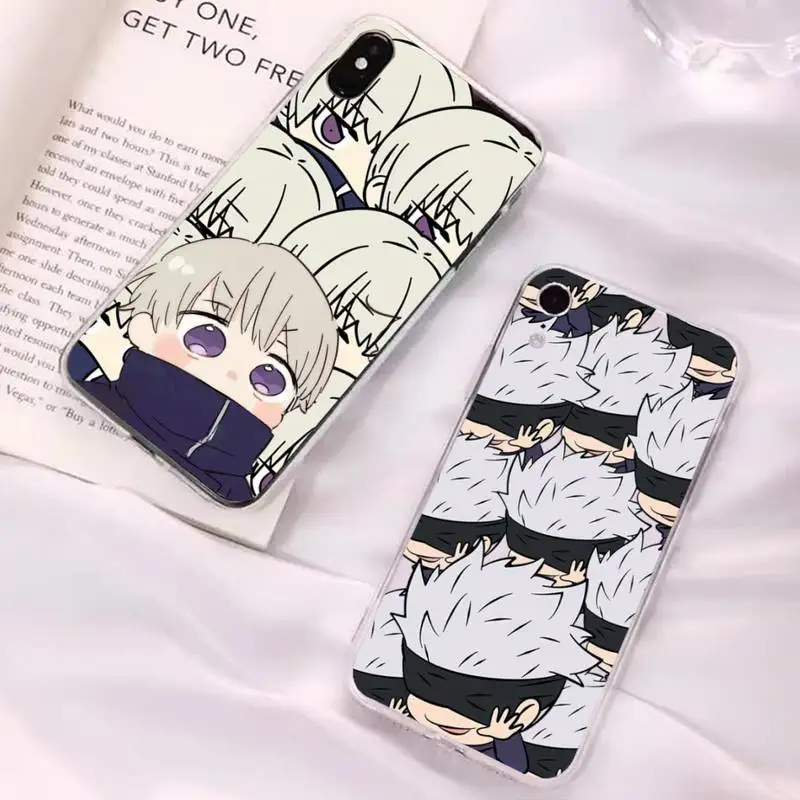 

Couple Kawayi Jujutsu Kaisen Anime Phone Case for iPhone 11 12 13 mini pro XS MAX 8 7 6 6S Plus X 5S SE 2020 XR clear case