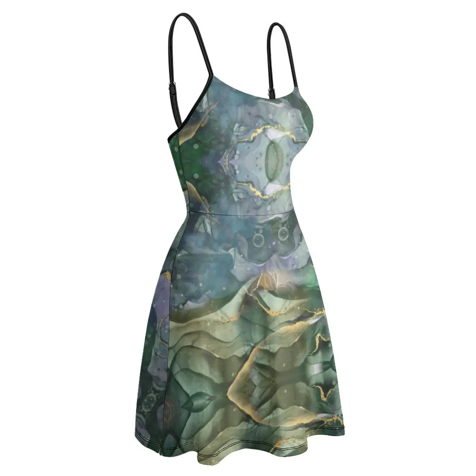 Зеленая синяя Золотая чернильная абстрактная салфетка забавная экзотическая