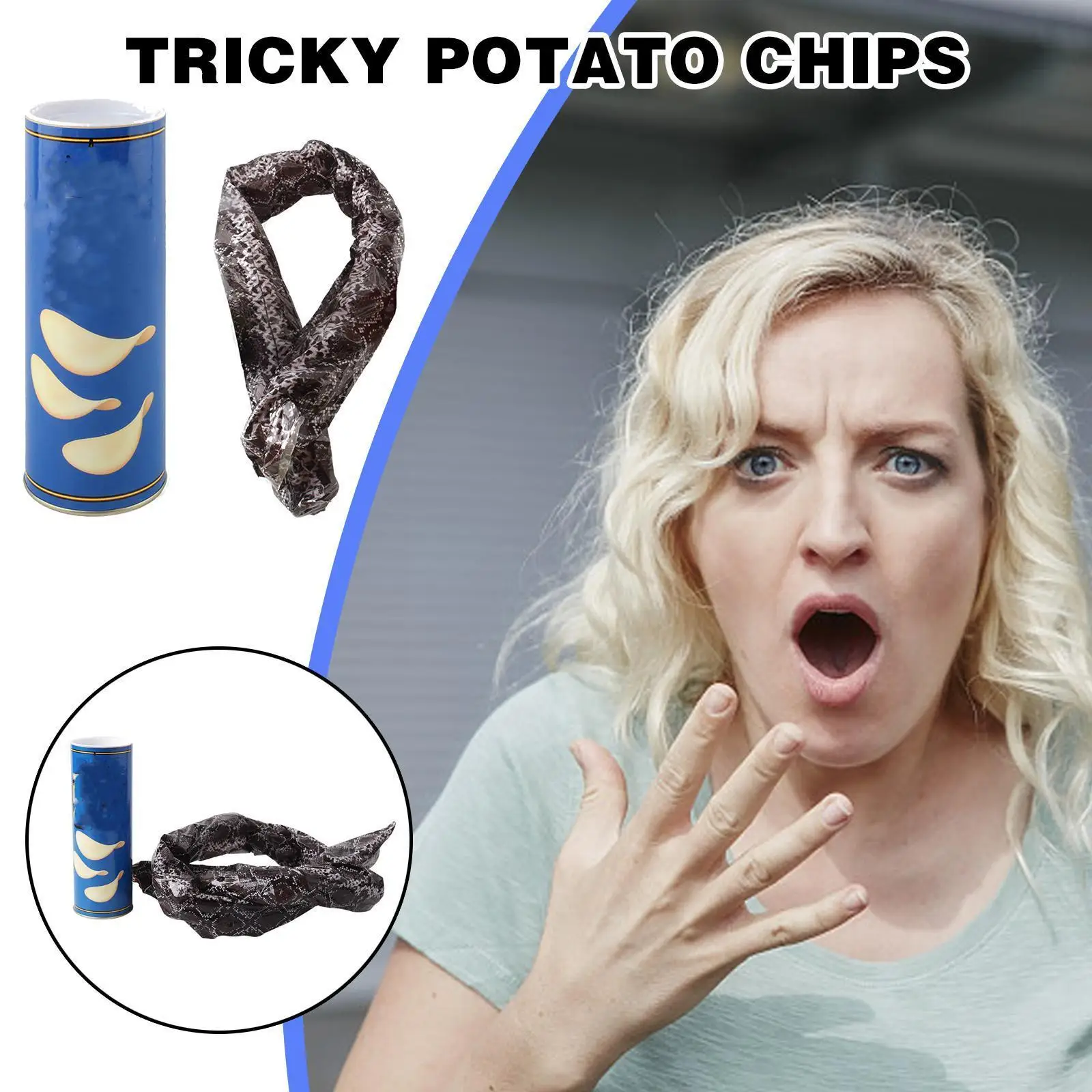 

Забавные картофельные чипсы, зернистая Картофельная змея, игрушки для трюков, детская игрушка для дурака, на день Хэллоуина, змея, вечеринка...