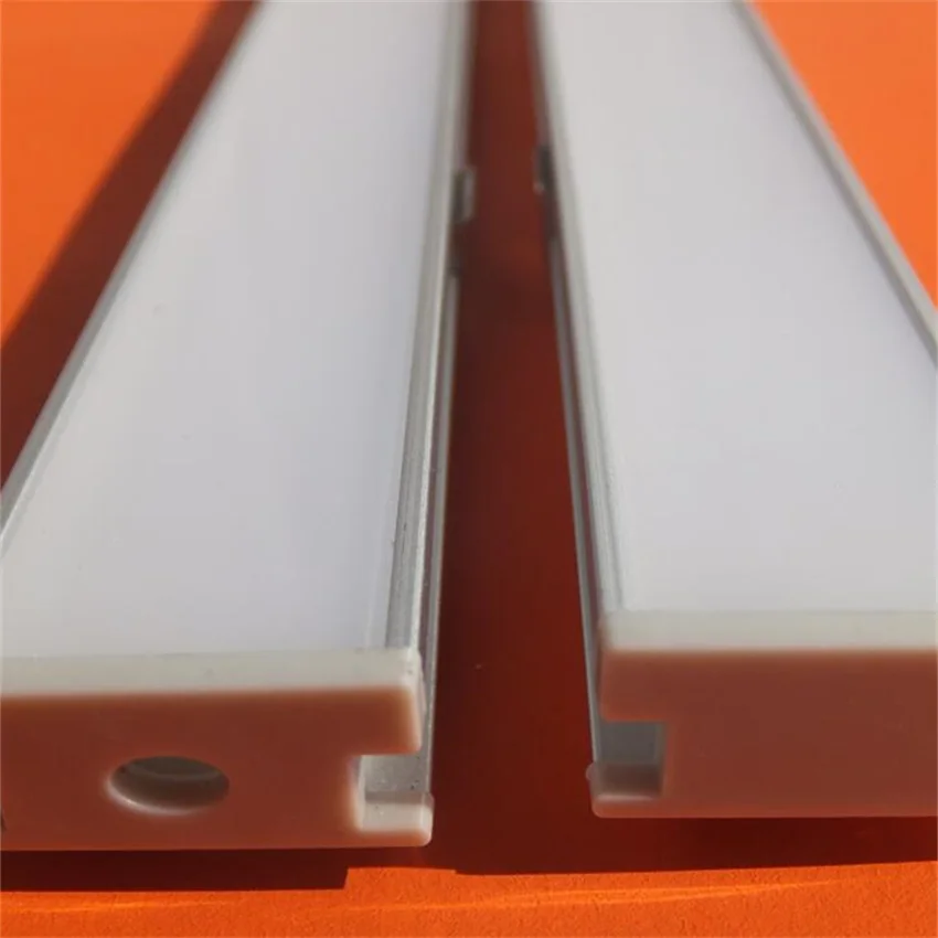 2m/pcs Milk Cover Drywall LED Plaster Profile Ceiling Flat Aluminum Profile Wall Mounted LED Profile for COB Strip