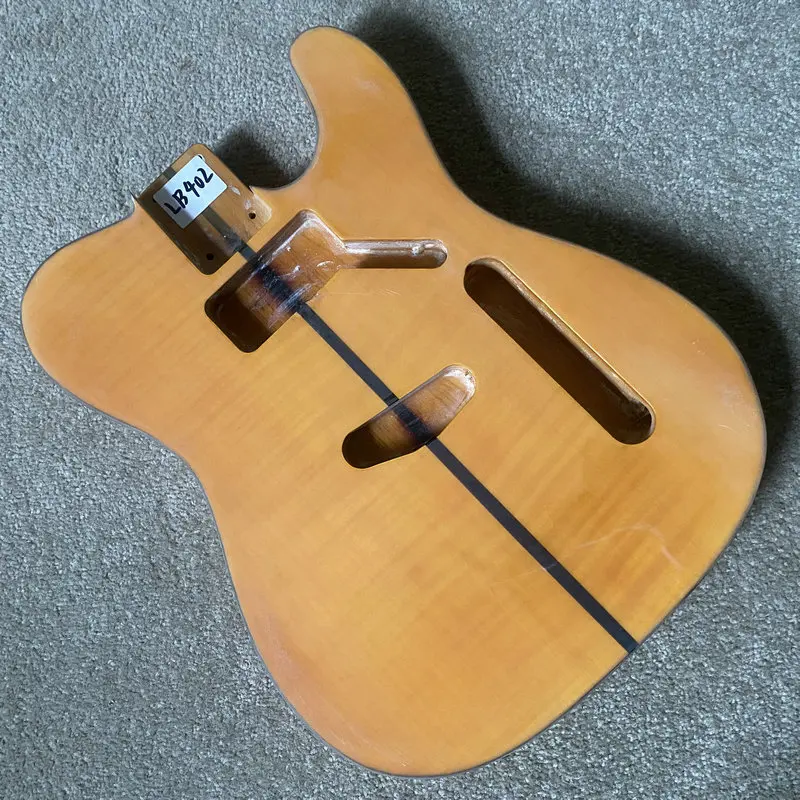 Фото Корпус гитары LB402 Standard TL из массива ясеня с верхней декой из волнистого клена, инкрустацией из палисандра, неокрашенный, для самостоятельной сборки и замены. №3
