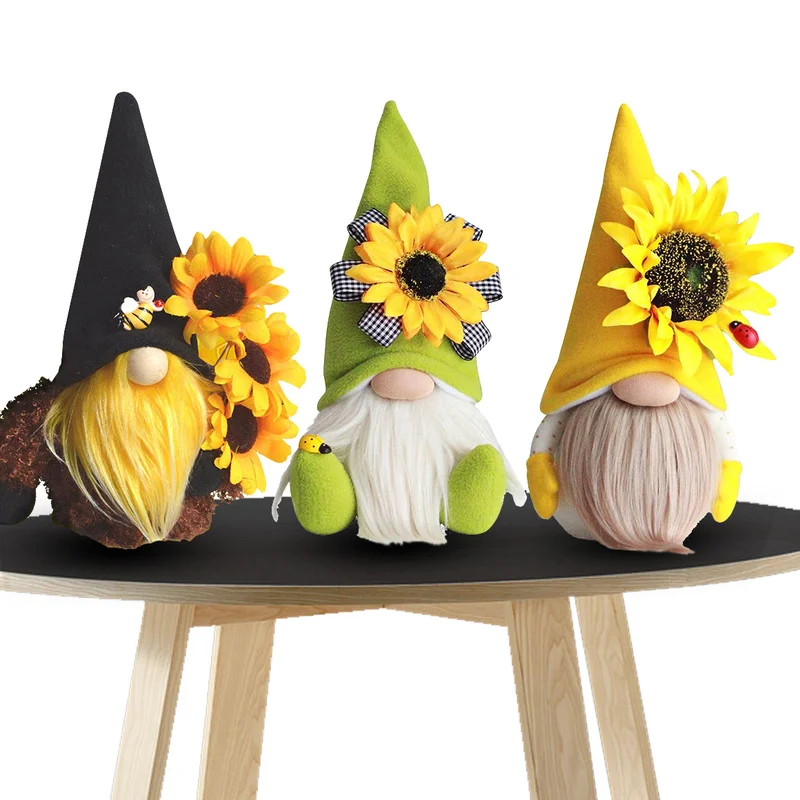 

1PC Sunflower Bee Festival Faceless Doll Sunflower Plush Doll Cute Gnome Room decor Home Decoration Gifts Toys Handmade