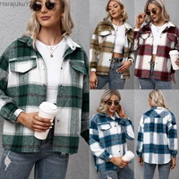 2021 fashion thick women plaid jacket women winter coat casual coats and jackets fenale oversized outwear