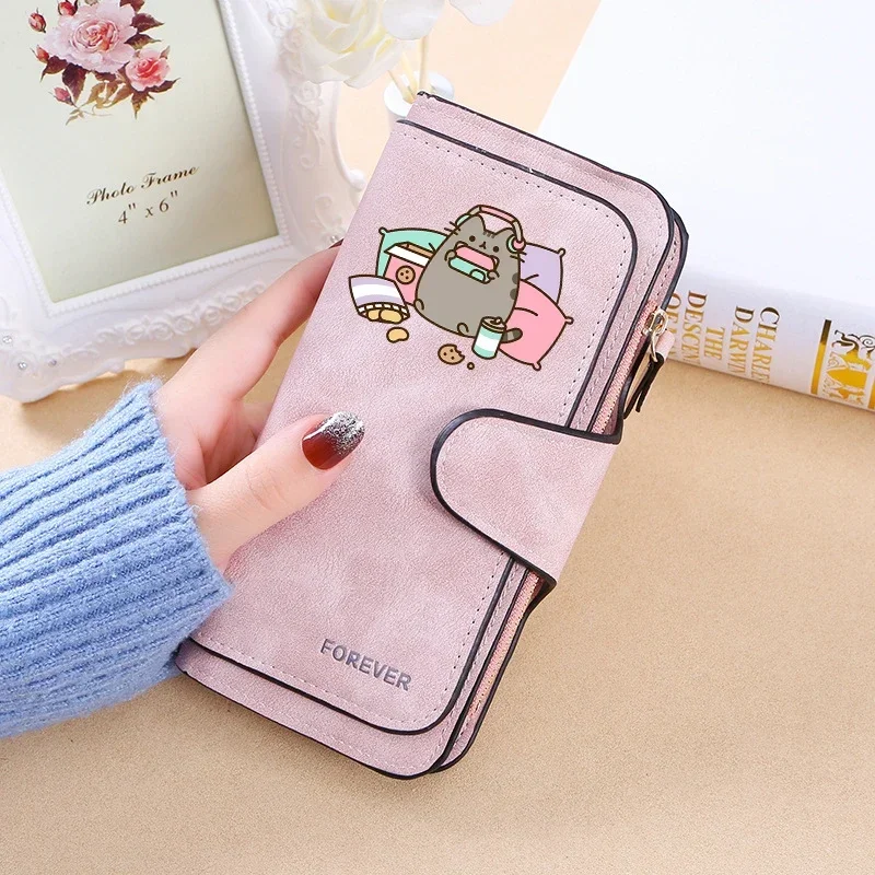 Фото Pusheen кошельки из искусственной кожи аниме толстые кошки с принтом кошельки для монет модный женский горизонтальный кошелек милые детские держатели для карт подарок на день рождения и Рождество №4