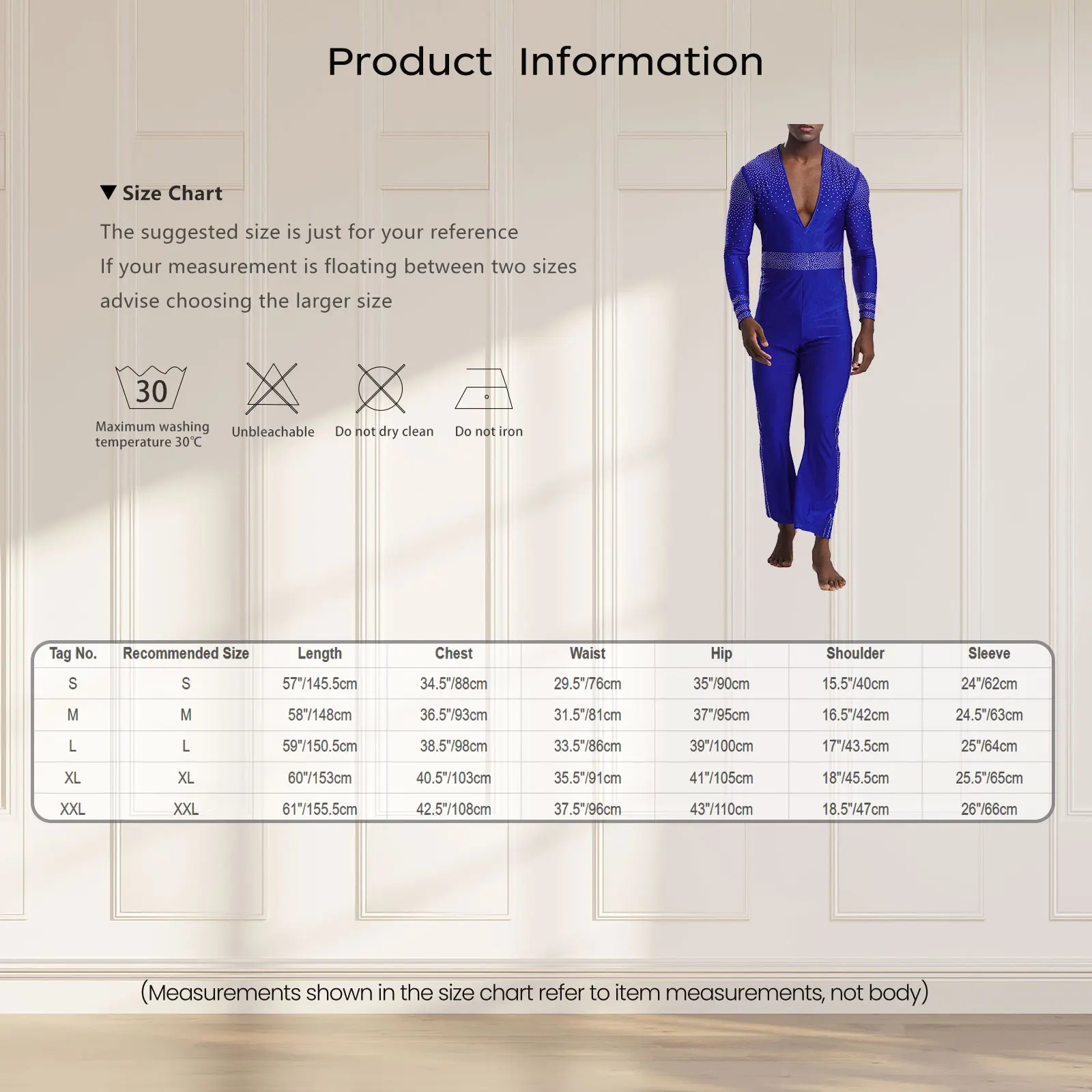 Мужской комбинезон с блестящими стразами для фигурного катания в
