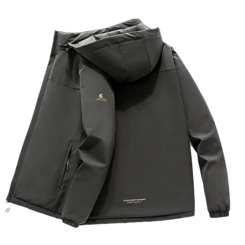 Fleece Lined Snow Hooded Coat Men's Parka Winter Jacket Men's Thick Windproof Waterproof Jacket Men's