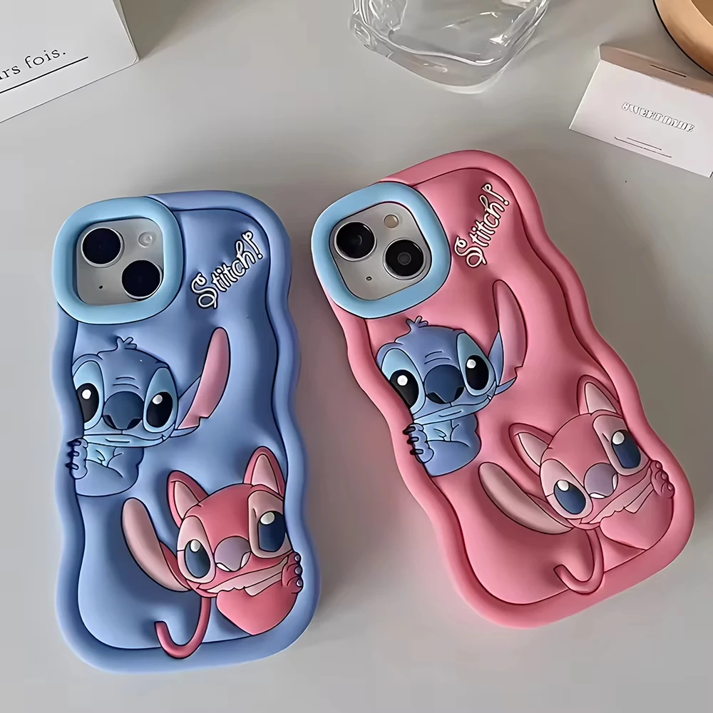 Hot Disney Stitch Phone Case For iPhone 16 Pro Max 15 14 8 7 Plus 13 12 11 Mini XS XR Funda Shockproof Protective Cover