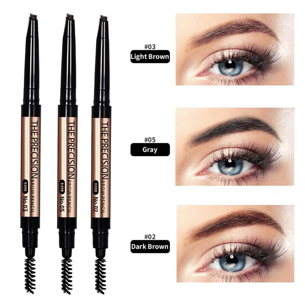 

3 Colors Automatic Rotating Eyebrow Pencil Waterproof Smudge-proof Triangle Double Heads Eyebrow Pen