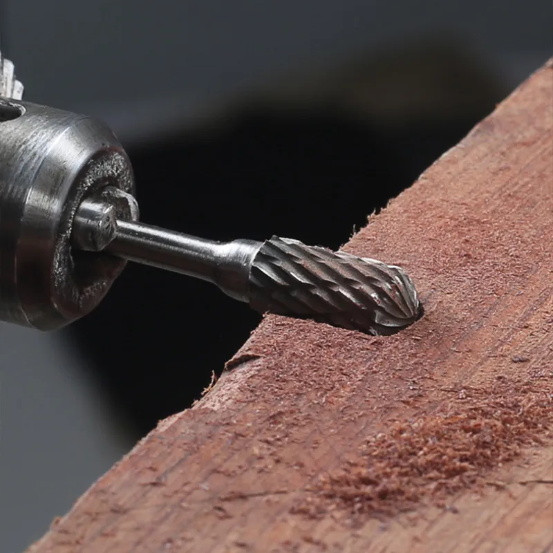 

New 10pc 1/8" Shank Tungsten Carbide Milling Cutter Rotary Tool Burr Double Diamond Cut Rotary Dremel Tools Electric Grinding