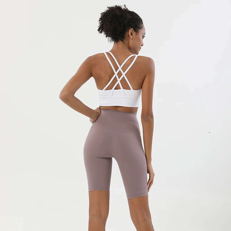 SOISOU Summer Yoga Set Two Piece Sets Womens Outifits Bra Top Women Shorts Sport Fitness Cycling Gym Sportswear Woman 45 Colors