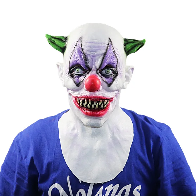 

Страшные и зловещие искусственные костюмы, реквизит для косплея, взрослые латексные маски клоуна, Ужасный Дьявол